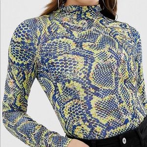 NWOT COLLUSION long sleeve snake bodysuit